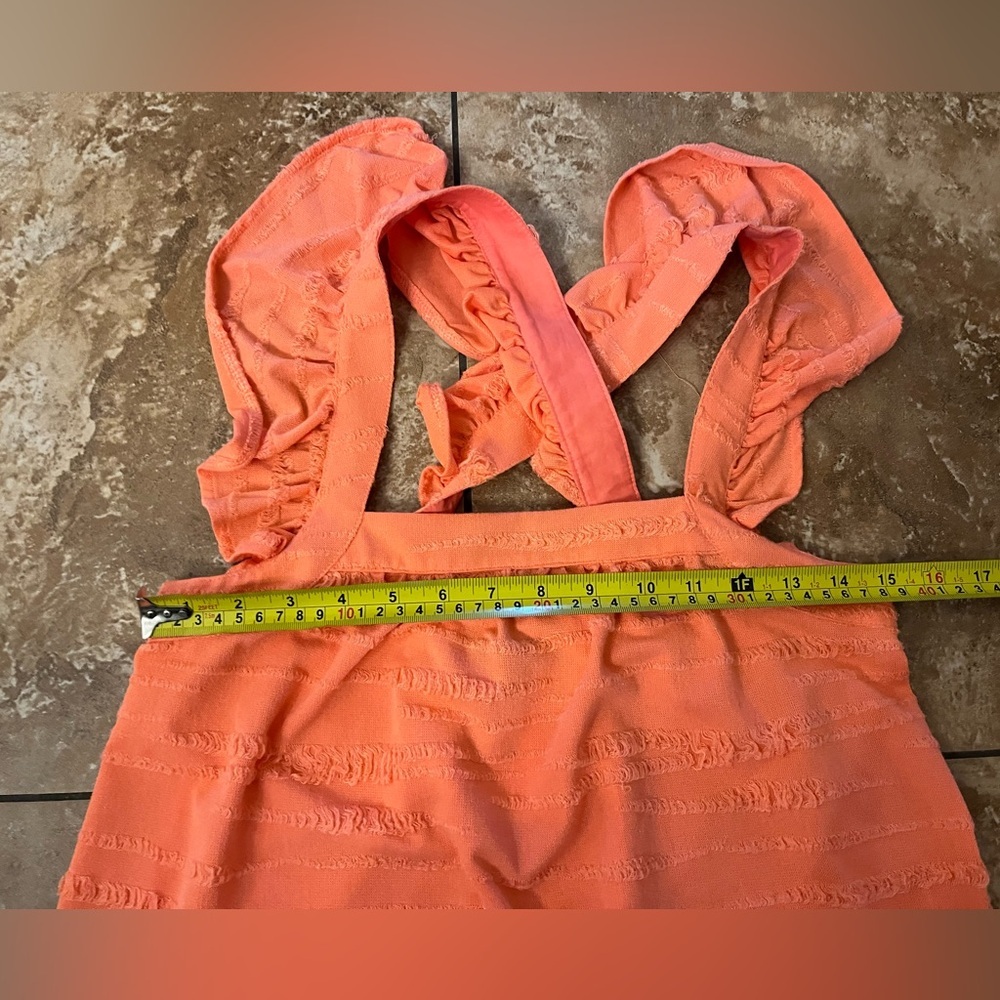 🆕BLACK TAPE RUFFLE STRAP TOP CORAL ROSE SIZE XS NWT - Picture 8 of 9